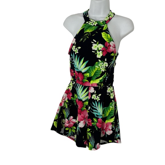 Floral Halter Neck Romper - Picture 1 of 4